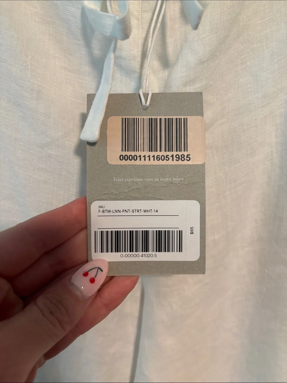 NWT Everlane Linen Straight-Leg Drawstring Pants